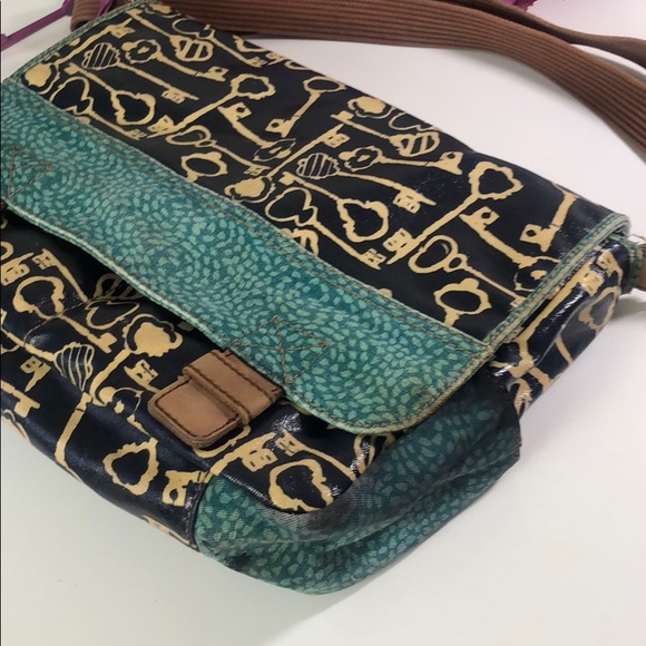 Fossil Keyper Coated Canvas Messenger Bag Navy - Picture 14 of 14